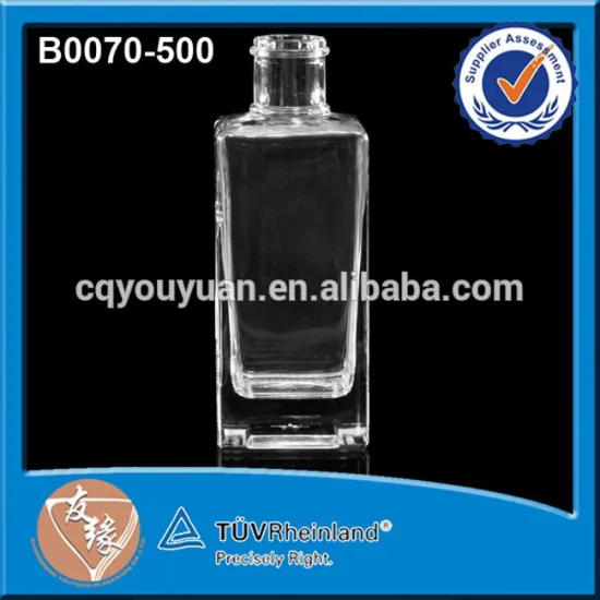 Machine Brown 500ML Square Glass Spirit Bottles 500ML Refillable Liquor Bottle