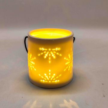 Linterna LED de copo de nieve de cerámica