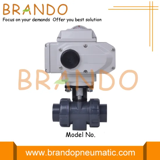 Double Union Electric Actuator Plastic PVC Ball Valve