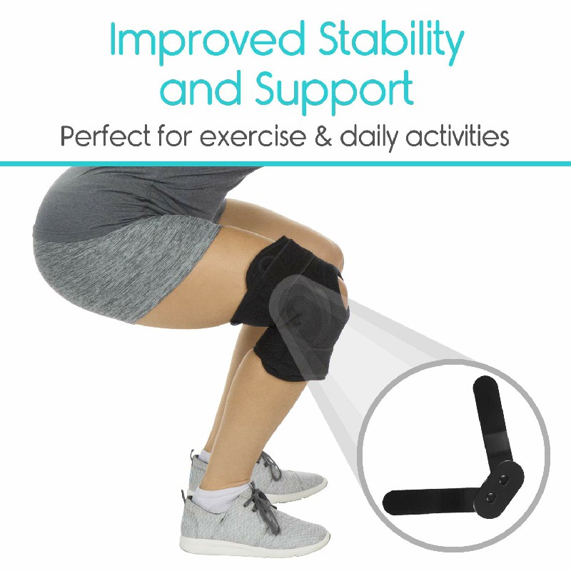 Black Neoprene Hinged Knee Brace For Arthritis