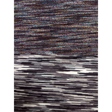 Poly Space Dye Color Silk Span Double Jersey