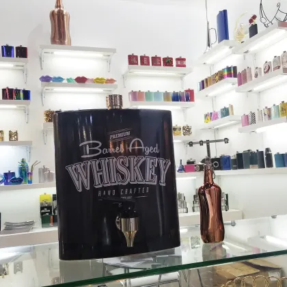 Stainless Steel Big Shaped Whisky Pouch Flagon Hip Flasks