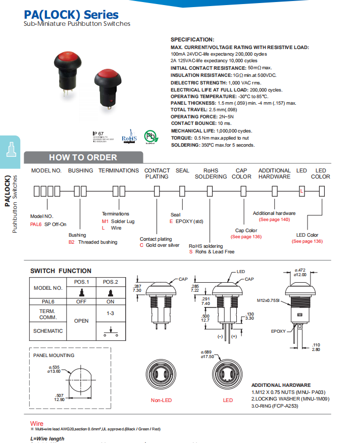 LED Push Button Switches