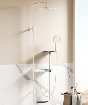 Luxury Shower Set with 4 Functions, Shoulder Massage, Digital LED Display, Brass Piano Buttons