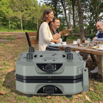 Portable Dual-Burner Stainless Steel Patio Heater & Gas Stove
