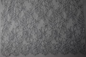 Nylon Polyester Yarn-dyed Panel Lace Fabric