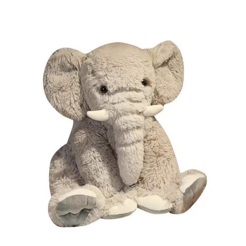 Cute sitting posture realistic plush elephant toy