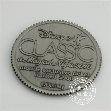 Antique Silver Plated Metal Coin (GZHY-JZ-083)