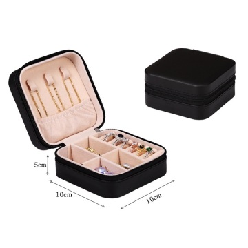 Pun di gioielli da viaggio in pelle PU personalizzata Box da regalo - Orecchini Organizzatore con cerniera ad anello