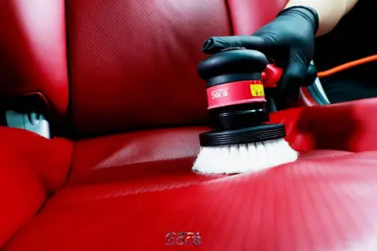 Pneumatic leather&vinyl interior scrub brush