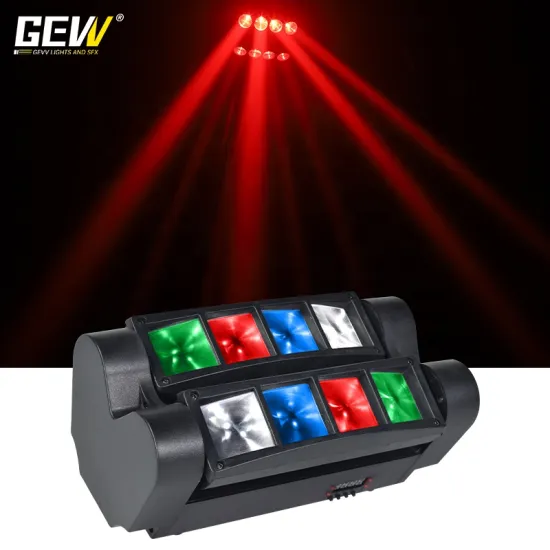 GEVV DMX512 Sound Control 8*3W RGBW Mini Spider LED Moving Head DJ Stage Lighting