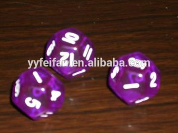 12 sides Acrylic game dice,gambling dice