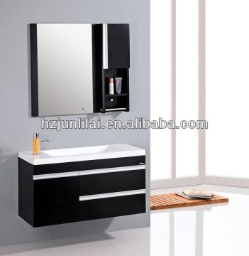 White and black color Wall mounted mdf bathroom cabinet unit