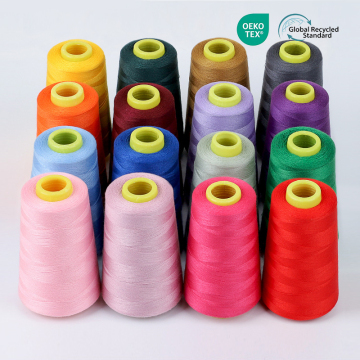 Dalam stok grosir hilo warna padat diwarnai 100% spun 40/2 benang jahit poliester
