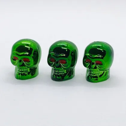 JDMotorsport88 Car JDM Racing Motorcycle ABS Skull Wheel Tire Air Valve Caps (4pcs)