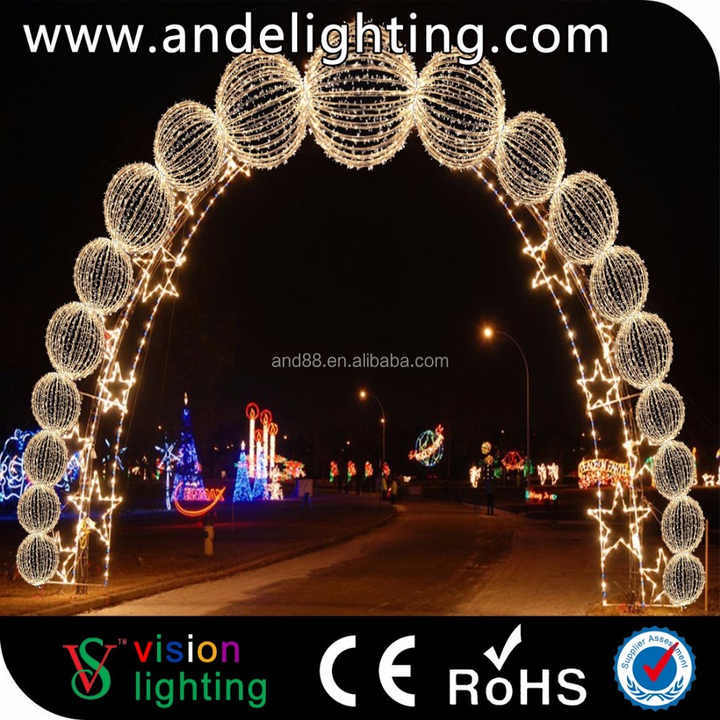 Outdoor LED Christmas Light Street Decoration LED Arch Motif Lights