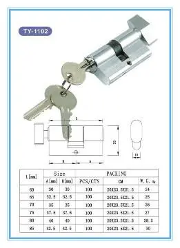 Silvery Brass Lock Cylinder For Doors