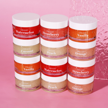 Free Sample Custom Natural Vegan Lip Care Moisturizing Exfoliating Fruit Sugar Lip Scrub