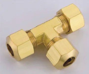 Union Tee Male Forged Machine Work Brass Compression Fittings, Chrome Plated