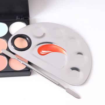Low MOQ Stainless Steel Manicure Cosmetic Makeup Mixing Palette and Spatula Set