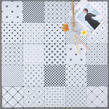 Matte Black and White Small Cement DIY Lobby Bar Tile