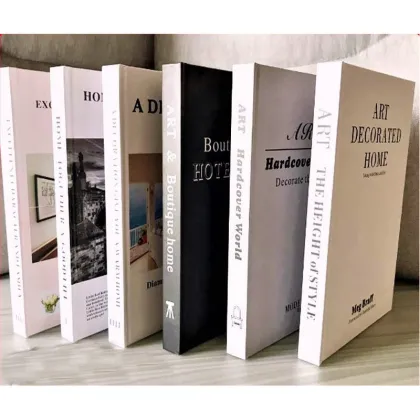 Modern Home Furnishings with Decorative English Books and Magazines
