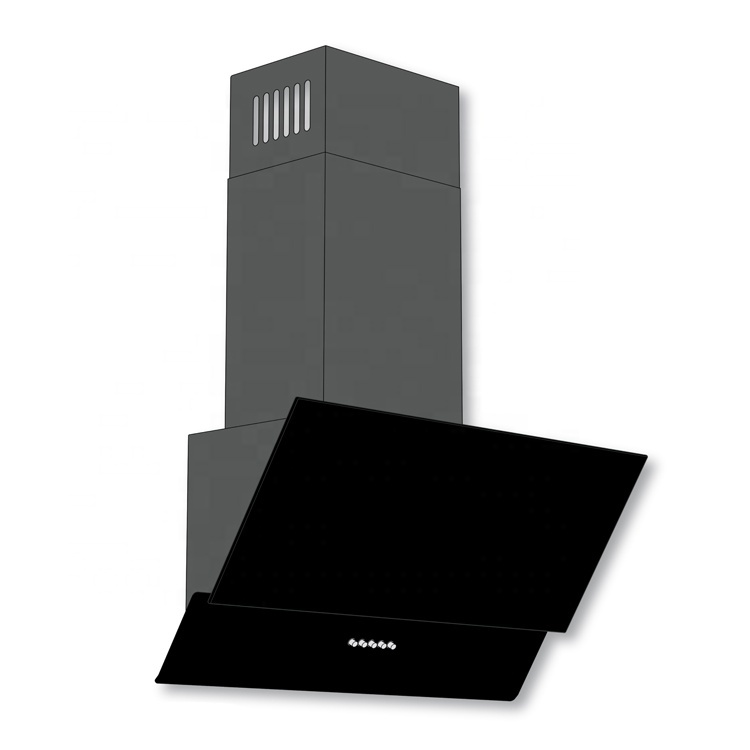 CE,CB 900mm Black Tempered Glass Automatic Open Chinese Kitchen Exhaust Range Hood Kitchen Chimney Exhaust Hood
