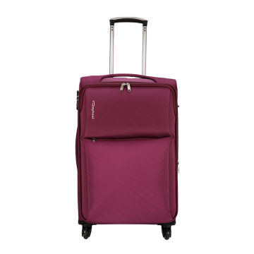 Travelers Favorite Choice Professional Double Zipper Soft Side Wine Red Custom Design Cheap Travel Suitcase Luggage