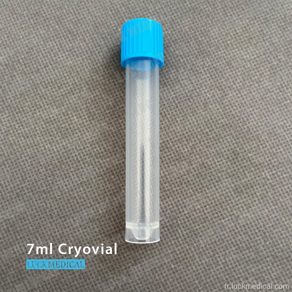 7 ml de tube en plastique cryogénique FDA