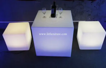 Wireless Remote Control  , Led Cube Chair For Coffee Ship