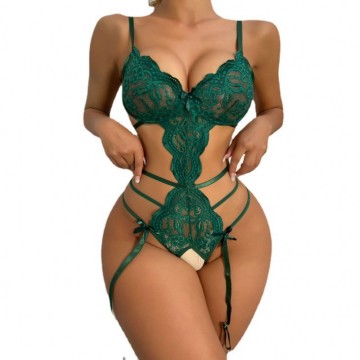 Hot Selling Ladies Lace Bodysuit Open Crotch Sleepwear
