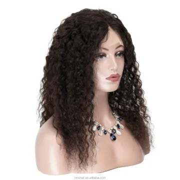 Wholesale Lace Front Wig 8A Grade 100% Virgin  Hair  Pre Plucked Natural Hairline Deep Curly U Part Wig 20Inches With Baby Hair