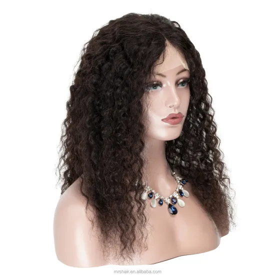 Wholesale Lace Front Wig 8A Grade 100% Virgin  Hair  Pre Plucked Natural Hairline Deep Curly U Part Wig 20Inches With Baby Hair