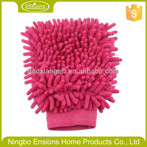 high quality new design fluffy chenille car care cleaning glove