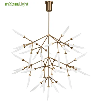 Modern Metal LED Spur Grande Chandelier for Living Room