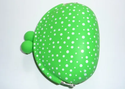 Turquoise Polka Dots Coin Wallet And Coin Purse And Money Bag Silicone Promotional Gift