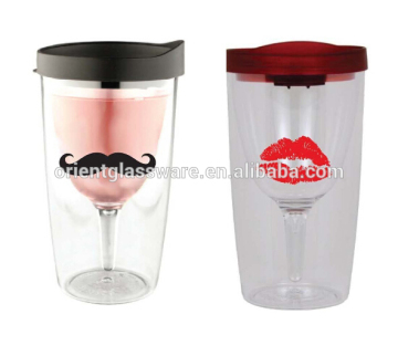 Fashion design 10oz double wall glass cup for wholesale