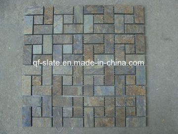 Multicolor Slate Mosaic for Natural Stone Wall Building Materials (M-XZS0413)