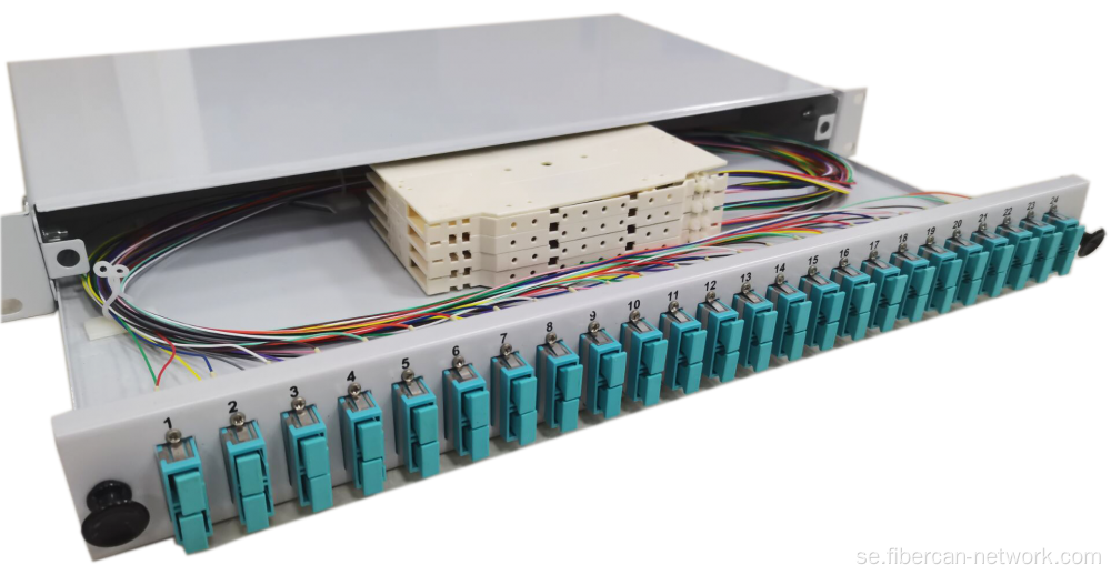 1U glidande fiberoptisk patchpanel