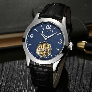 Fashion Wholesale Men Business Watch, High Quality 3ATM Waterproof Leather Tourbillon Watch For Boys