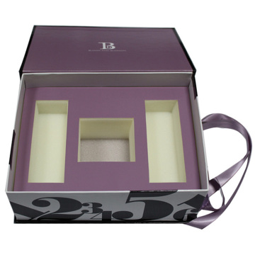 Custom Logo Cardboard Cosmetic Gift Box with Divider