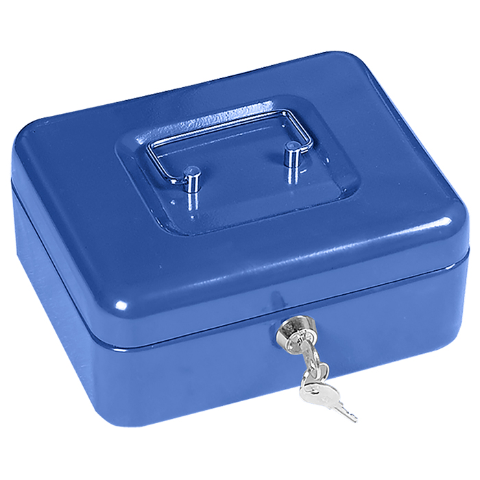Small Steel Cash Box with Removable Coin Tray