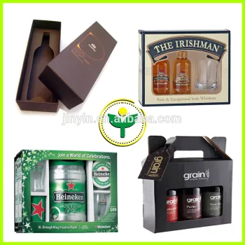 clear used wine glass cardboard ande kraft gift box for 375ml bottle