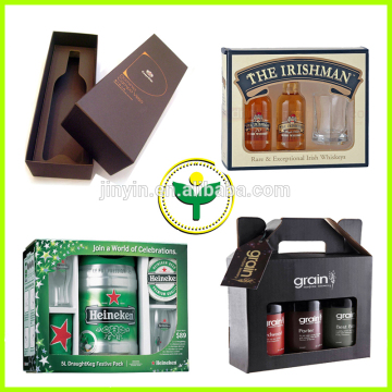 clear used wine glass cardboard ande kraft gift box for 375ml bottle