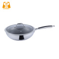 Panci Wajan Kanton Cina Stainless Steel 22cm