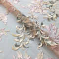 Καφέ ροζ Floral Lace Fabric