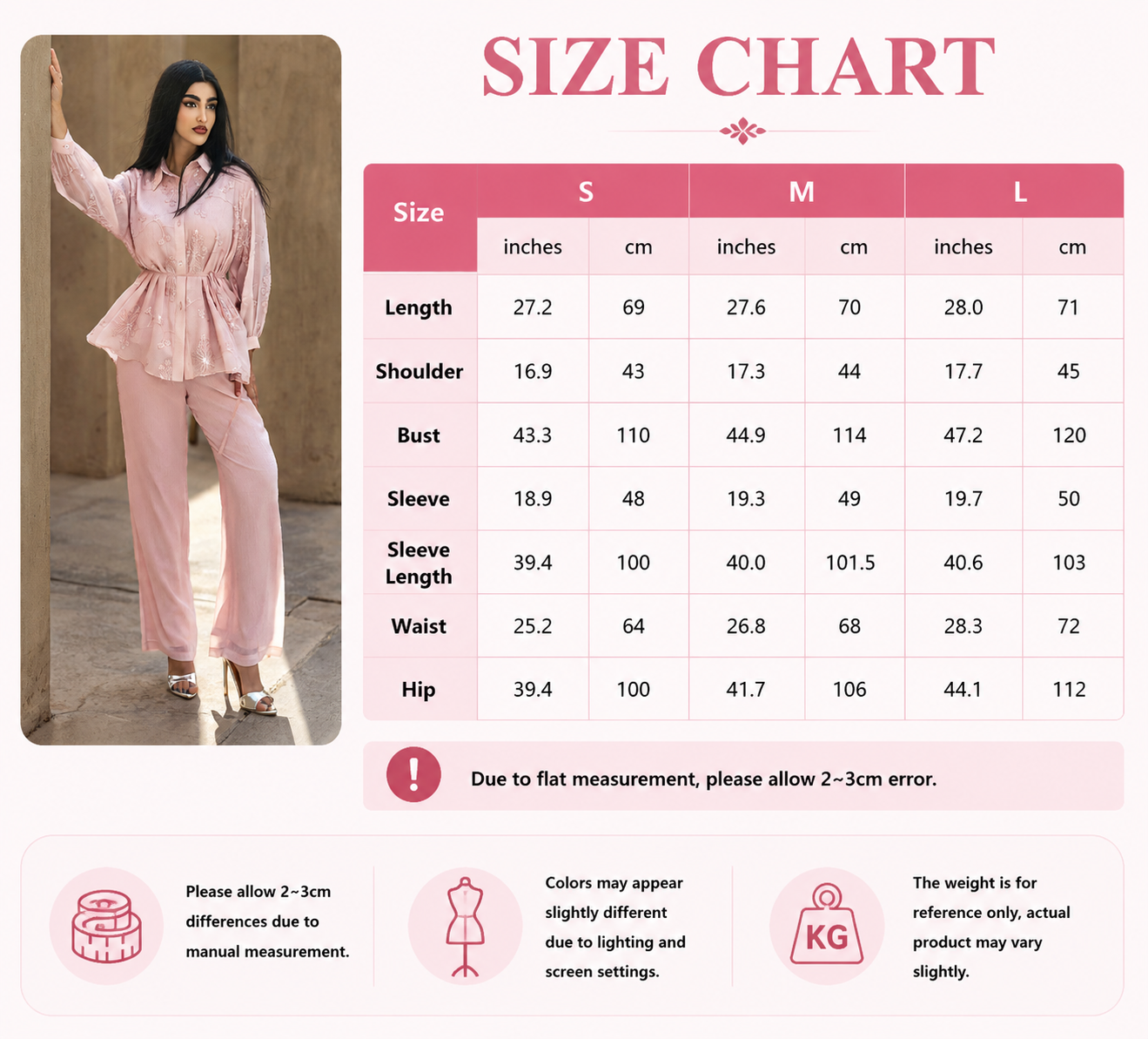 Sequin Embroidery Waist Tie Wide Leg Pants Set