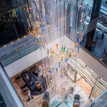 Hot color chandelier banquet Hall Chandelier Waterfall custom chandelier