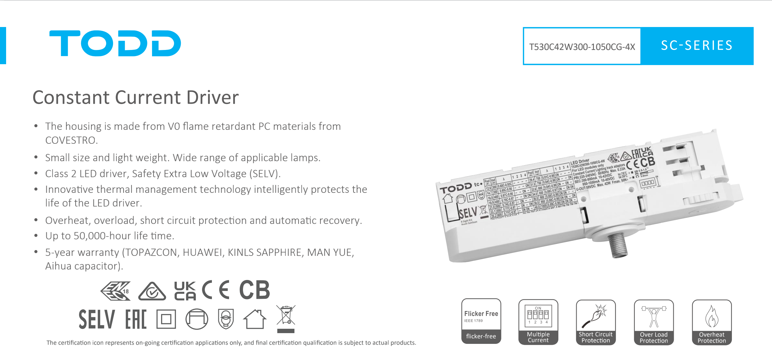 led driver T530C42W300-1050CG-4X