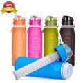 Botella de agua del filtro libre BPA del apretón creativo lindo reutilizable en blanco de encargo La botella de agua que dobla